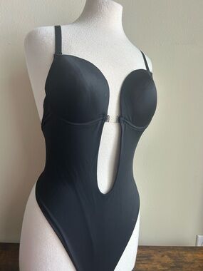 Black Plunge One-Piece Bodysuit